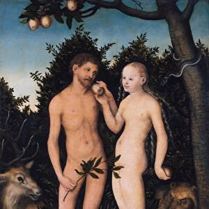 Adam and Eve in paradise (The Fall), 1531. Artist: Cranach, Lucas, the Elder (1472-1553)