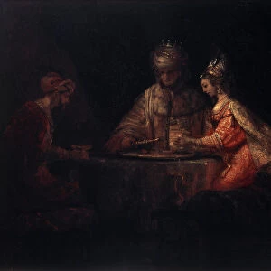 Ahasuerus, Haman and Esther, 1660. Artist: Rembrandt Harmensz van Rijn