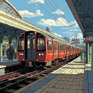 AI IMAGE - London Underground train, 2023. Creator: Heritage Images
