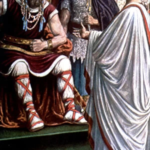 Alarico I (370-410), Visigoth king, Alaric receiving the ambassadors Romans