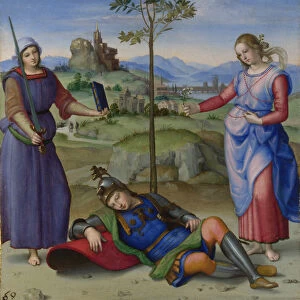 An Allegory (Vision of a Knight), c. 1504. Artist: Raphael (1483-1520)