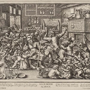 Allemode School (The Shoemaker and the spinster as schoolmasters). Artist: Ballieu, Pieter de (1613-1660)