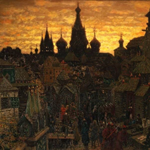 Ancient Moskow. Street in Kitay-gorod in the 17 century, 1900. Artist: Vasnetsov, Appolinari Mikhaylovich (1856-1933)