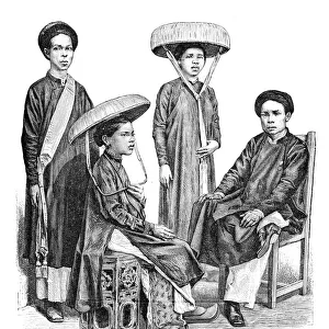 Annamese chiefs and women, Vietnam, 1895