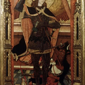 The Archangel Michael weighing the Souls of the Dead, early 16th century. Artist: Pere Espalargues the younger
