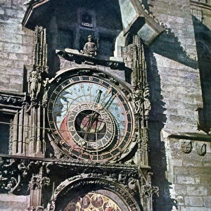 Astronomical clock, Old Town Hall, Prague, Czech Republic, 1943