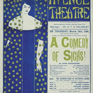 Avenue Theater, A Comedy of Sighs! (Poster), 1894. Artist: Beardsley, Aubrey (1872?1898)