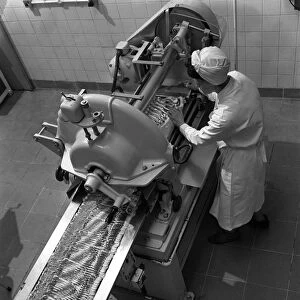 Bacon slicing machine, Danish Bacon Company, Selby, North Yorkshire, 1964. Artist