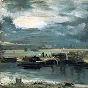 Barges on the Stour, with Dedham Church in the Distance, 1811. Artist: John Constable