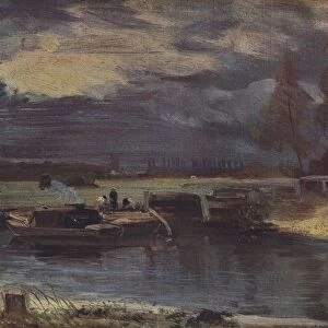 Barges on the Stour, with Dedham Church in the distance, c1811. Artist: John Constable