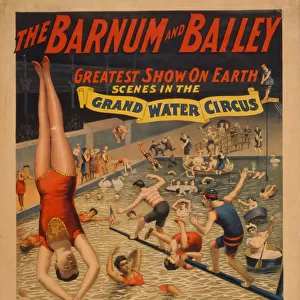 The Barnum & Bailey greatest show on earth. Scenes in the grand water circus, c. 1895. Artist: The Strobridge Lithographing Company