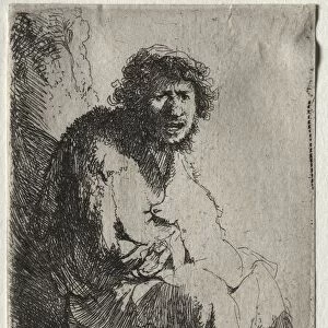 Beggar Seated on a Bank, 1630. Creator: Rembrandt van Rijn (Dutch, 1606-1669)