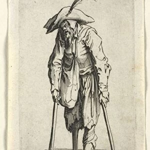 The Beggars: Beggar with Wooden Leg, c. 1623. Creator: Jacques Callot (French, 1592-1635)