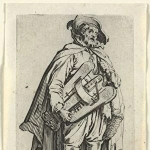 The Beggars: The Hurdy-Gurdy Player, c. 1623. Creator: Jacques Callot (French, 1592-1635)