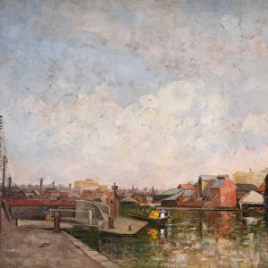 A Birmingham Canal Lock, 1920-30. View of Cambrian Wharf in Ladywood