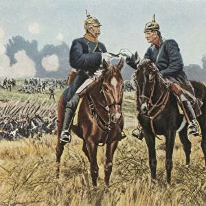 Bismarck and Moltke at Koniggratz, 3 July 1866, (1936). Creator: Unknown