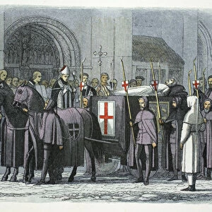 The body of Richard II brought to St Pauls Cathedral, London, 1400 (1864). Artist