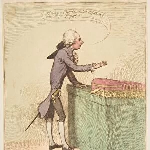 The Bottomless-Pitt, March 16, 1792. Creator: James Gillray