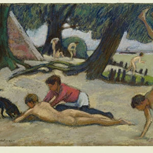 Boys on the beach, c. 1895. Artist: Hofmann, Ludwig, von (1861-1945)