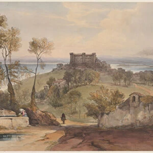 Bracciano (Views of Rome and Its Environs, plate 2), 1841. Creator: Edward Lear