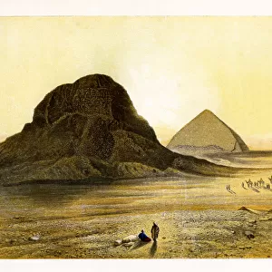 Brick Pyramids of Dashur, Egypt, c1870. Artist: W Dickens