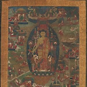 Buddha Shakyamuni and Scenes of His Previous Lives (Jataka Tales), 1573-1619. Creator: Unknown