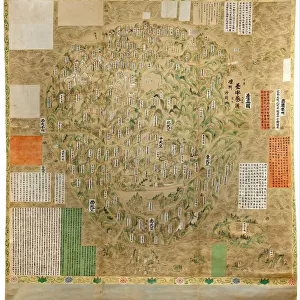 Buddhist map of the world, Early 18th cen Artist: Anonymous master