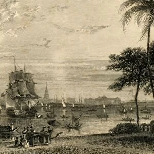Calcutta, from Garden house reach, 1835. Creator: William Daniell