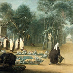 The Carmelite Nuns in the Garden, 18th century. Artist: Charles Guillot