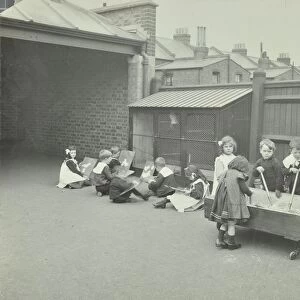 Children in the playground, Southfields Infants School, Wandsworth, London, 1906
