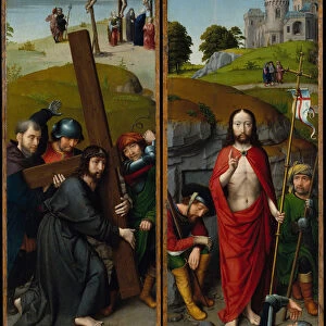 Christ Carrying the Cross, with the Crucifixion; The Resurrection, with the Pilgrims