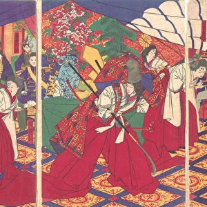 Commanders Receiving the Emperors Drinking Cups, 1886 (Meiji 19)