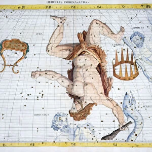 Constellations of Hercules, Corona and Lyra, 1729