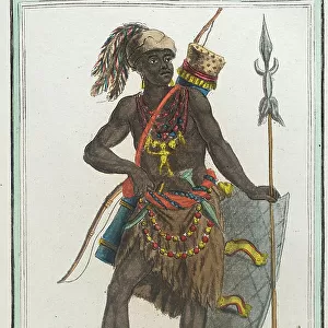 Costumes de Différents Pays, Guerrier du Senegal, c1797. Creators: Jacques Grasset de Saint-Sauveur, LF Labrousse