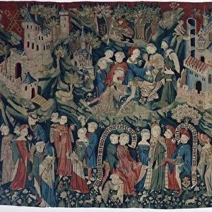 Courtly Love Games (Spieleteppich), tapestry, ca 1400