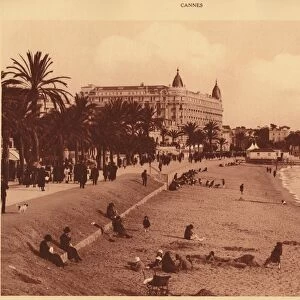 Croisette Promenade - Beach and Casino, Cannes, 1930. Creator: Unknown
