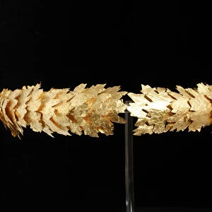 Crown with gold oak leaves, 2th century BC. Creator: Classical Antiquities