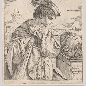 David looking at the head of Goliath, 1620-30. Creator: Giuseppe Caletti