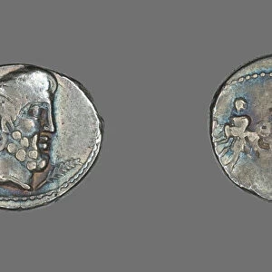 Denarius (Coin) Portraying King Tatius, about 89 BCE. Creator: Unknown