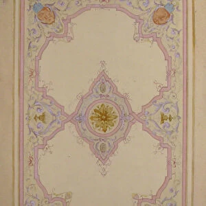 Design for Ceiling Decorated with Lavender Arabesques, 19th century