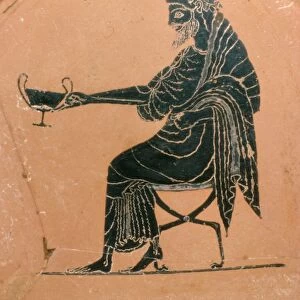 Detail of Dionysus Seated, Greek Plate, Painted by Psiax, c520 BC. Artist: Psiax