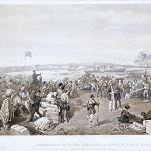 Disembarkation of the Expedition to Kertch at Kamish Bournou, 1855. Artist: E Walker