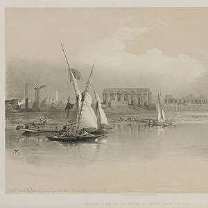 Egypt and Nubia, Volume I: General View of the Ruins of Luxor, From the Nile, 1846