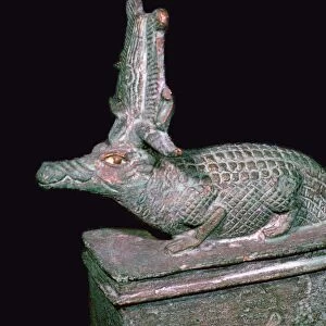 Egyptian faience statuette of Sobek