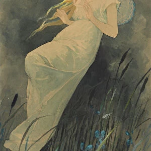 Elf with iris flowers, ca. 1886-1890. Creator: Mucha, Alfons Marie (1860-1939)