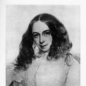Elizabeth Barrett Browning, English poet of the Victorian era, mid-19th century. Artist: Field Talfourd