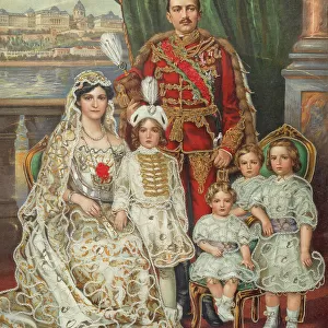 Emperor Charles I of Austria, with his wife Zita, Crown Prince Otto and the three other children