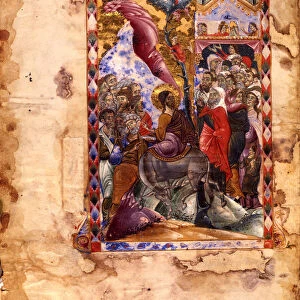 The Entry of Christ into Jerusalem (Manuscript illumination from the Matenadaran Gospel), 1287