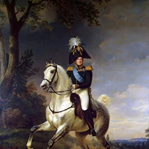 Equestrian Portrait of Emperor Alexander I, (1777-1825), 1837. Artist: Franz Kruguer