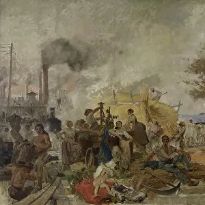 Esquisse pour la Bourse du Commerce de Paris : L'activité commerciale en Europe, c.1889. Creator: Marie-Félix-Hippolyte Lucas